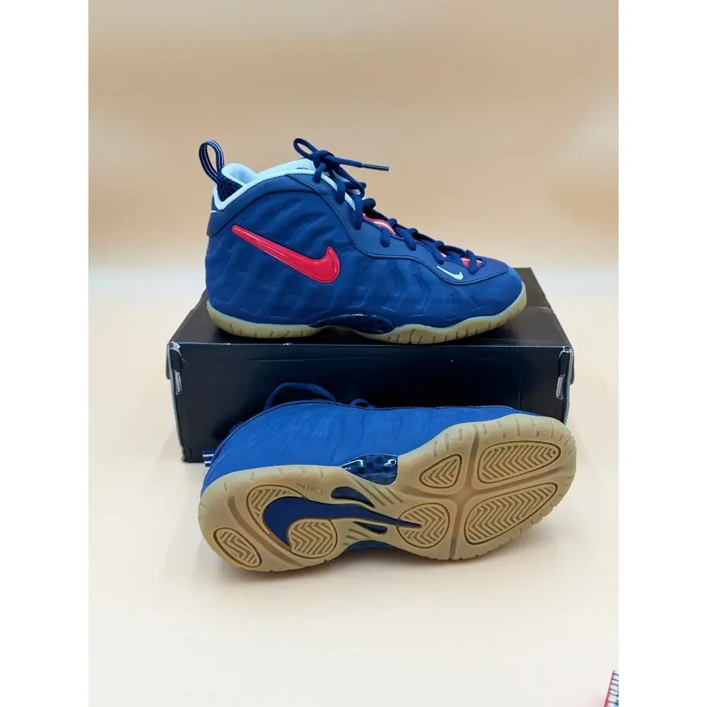 Nike Little Posite Pro (PS) Blue Void University Red White Foamposite Sneakers
